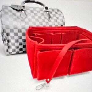 Purse Organizer Insert | designed for LV Speedy 30 35 40 25 (35, Red)